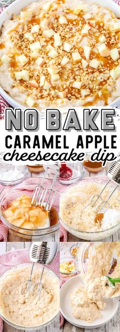 no bake caramel apple cheesecake dip is an easy and delicious dessert recipe