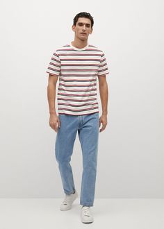 T-shirts for Men 2021 | Mango Man USA Mango Men, Mango Outfit, Stripes Tshirt, Mango Clothing, Expensive Clothes, Men Tshirt, Men Street