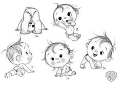 some drawings of babies in different positions