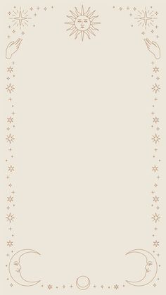 an ornate frame with stars and crescents in the middle, on a beige background