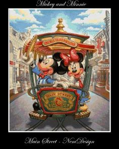 mickey and minnie cross stitch pattern from disney's world of fantasy resort, walt land