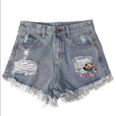 Color: Light/Medium Denim Size: Small Material: 85% Cotton 15% Polyester Features: Ripped Raw Hem Zipper & Button Fly Mid Waist Small Waist: Approx 28.4” Medium Waist: Approx 29.9” Large Waist: Approx 31.5” Fabric Has No Stretch *** (Recommended To Go Up 1 Size) *** Blue Cotton Jean Shorts With Button Closure, Cute Medium Wash Denim Jeans, Cute Medium Wash Denim Jean Shorts, Cute Denim Jean Shorts In Medium Wash, Pacsun Mom Jeans, American Eagle Jean Shorts, Mom Jeans Shorts, White Jean Shorts, Black Jean Shorts