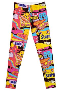 Super stretchy and durable polyester full-length leggings. Vibrant high-quality sublimation print across the front and back. Size range XXS-XL. Trendy Stretch Activewear With Graphic Print, Casual Graphic Print Leggings For Streetwear, Stretch Printed Streetwear Bottoms, Stretch Printed Bottoms For Streetwear, Casual Multicolor Printed Leggings, Trendy Stretch Leggings With Graphic Print, Fitted Graphic Print Leggings For Streetwear, Casual Fitted Bottoms With Sublimation Print, Multicolor Graphic Print Stretch Leggings