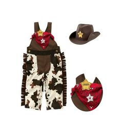 Adorable baby boy sheriff cowboy overalls, hat and handkerchief 3-piece costume outfit. Size: 3-6 Months.  Color: Brown.  Gender: male.  Age Group: infant. Baby Octopus Costume, Sheriff Cowboy, Sheriff Costume, Kids Cowboy Hats, Coordinate Sets, Toddler Baby Boy, Vintage Baby Boys, Cowboy Birthday Party, Cowboy Costume