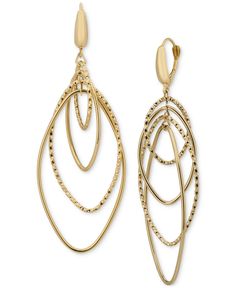 in stock Macy's Yellow Gold Drop Earrings, Modern Gold-tone Jewelry For Evening, Modern Metal Clip-on Jewelry, Macy's 14k Gold Dangle Earrings, Macy's 14k Gold Dangle Jewelry, Macy's Drop Earrings For Pierced Ears, Macy's Oval Gold Jewelry, Elegant Yellow Gold Metal Hoop Earrings, Macy's Gold Wedding Earrings