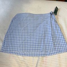 Brand New Never Worn Plaid Blue In Style 32” Waist 15” Length Preppy Blue Bottoms For Spring, Preppy Blue Skort For Spring, Blue Cotton Skort For Summer, Preppy Blue Fitted Skort, Blue Fitted Preppy Skort, Fitted Preppy Blue Skort, Blue Preppy Skort For Spring, Cheap Blue Mini Skirt, Preppy Fitted Blue Skort