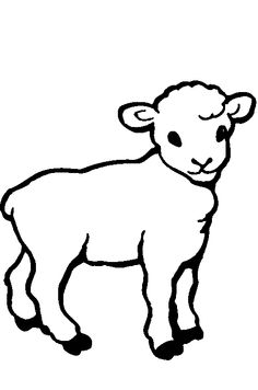 a black and white drawing of a sheep