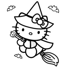 hello kitty coloring pages for kids to print out and color with the cat on it