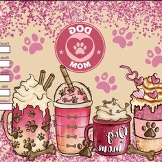 an image of a dog mom web page with cupcakes and hotdogs