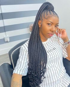 Big Box Braids Hairstyles, Feed In Braids Hairstyles, African Hair Braiding Styles, Box Braids Hairstyles For Black Women, Braided Cornrow Hairstyles, Braids Hairstyles Pictures, Stitch Braids, Cute Box Braids Hairstyles