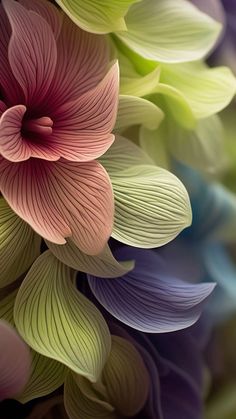 an image of colorful flowers that are in the middle of some sort of art work