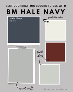 the best coordinating colors to use with bm hale navy and acrylic gray