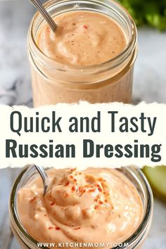 two jars filled with tasty russian dressing