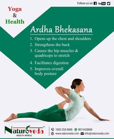 an advertisement for yoga and health with a woman in green pants doing the splits on her stomach