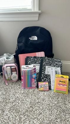 im kind of excited for school 😅 School Bag Organization, Vet School Motivation, Pretty Backpacks, School Emergency Kit, School Aesthetics, School Backpack Essentials, Pretty School Supplies, School Preparation, Ipad Essentials