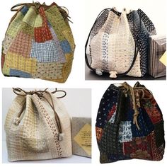 four bags with different patterns and designs on them