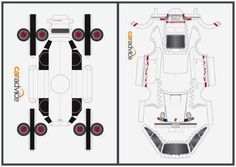 the paper car is cut out and ready to be assembled