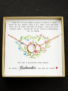 Godmother Necklace /braceletsaleGodmother Gift Godmother | Etsy Personalized Godmother Gifts, Godmother Proposal, Godmother Necklace, Tender Care, Card Jewelry, Godmother Gifts, Proposal Gifts, Necklace Box, Godmother