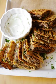 grilled steaks with sour cream and parsley