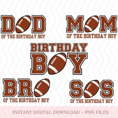 football mom birthday boy svg files