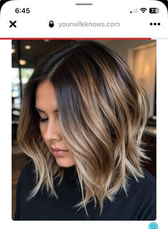 Shoulder Length Bob Balayage, Fine Hair Highlights And Lowlights, Ombre Hair Color Short Hair Balayage, Short Brown Hair With Highlights Bangs, Mid Length Fine Hair Styles For Women, Cool Balayage Brunettes, Balayage Mid Length Hair, Bob Hairstyles 2024, Bronde Balayage Straight Hair