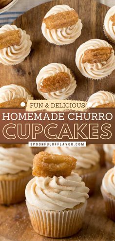 Churro Cupcakes Homemade Churro, Mexican Dessert Recipes Easy, Easy Dessert Idea, Churro Cupcakes, Best Banana Pudding, Delish Recipes, With Cream Cheese Frosting