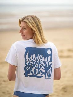 Women's Seascape T-Shirt Boxy T-Shirt – Rapanui Clothing Eco Friendly Fashion, Yoga Shirts, Personalized Hoodies, Cropped T Shirt, Plain Tshirt, Underwater World, Personalized T Shirts, Workout Tee