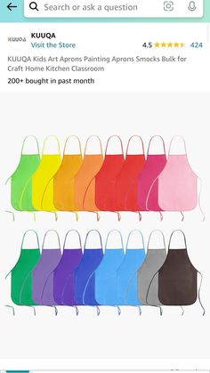 an image of colorful aprons on the app store