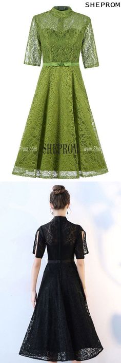 Buy retro lace midi party dress with split sleeves 9 colors id#S1452 at SheProm. SheProm.com is an online store with thousands of formal dresses. Shop 100% authentic prom dresses with free standard shipping. Midi Party Dress, Dress With Split, Lace Midi, Special Occasion, Party Dress, Split