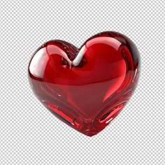 a red heart shaped object on a transparent background