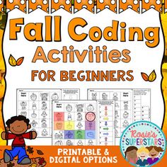 These fun fall themed coding activities are great for beginners to learn the basics of directional coding. There are 25 different ready to print unplugged coding activities that have students follow directional codes and create their own program using arrows. Use these activities as a STEM center or for independent work as an introduction to coding. There is also a digital version using Google Slides. Students will need a Google account to use the digital version of the coding activities. This r Coding 101, Makerspace Elementary, Coding For Beginners