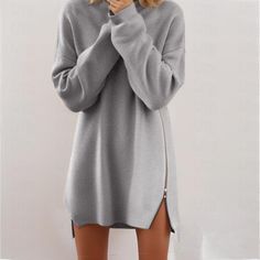 Season:Fall,Spring,Autumn,Winter; Fabric:Polyester; Sleeve Length:Long Sleeve; Look After Me:Hand wash,Machine wash; Gender:Women's; Style:Knitwear,Basic; Elasticity:Micro-elastic; Occasion:Holiday,Winter Dress,Fall Dress,Daily; Fit Type:Regular Fit; Dresses Type:Jumper Dress,Casual Dress,Sweater Dress; Pattern:Pure Color; Design:Zipper; Neckline:Crew Neck; Front page:FF; Production mode:External procurement; 2024 Trends:Boom Sale Dress; Bust:; Length:; Fit US Size:null; Fit UK Size:null; Fit EU Long Solid Color Sweater Dress For Winter, Long Solid Color Sweater Dress For Fall, Long Sleeve Sweater Dress In Solid Color For Fall, Long Sleeve Solid Sweater Dress For Fall, Fall Solid Color Long Sleeve Sweater Dress, Fall Long Sleeve Solid Color Sweater Dress, Winter Long Sleeve Solid Color Sweater Dress, Long Winter Sweater Dress, Casual Solid Color Sweater Dress For Winter