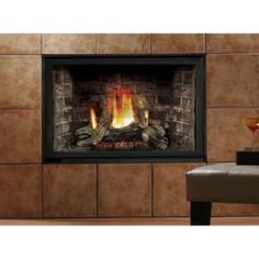 Kingsman HBZDV4228 42 Inch Zero Clearance Direct Vent Gas Fireplace with Millivolt Ignition Front View Direct Vent Fireplace, Propane Fireplace, Direct Vent Gas Fireplace, Freestanding Stove, Oak Logs, Fireplace Heater, Fireplace Insert, Fireplace Inserts, Indoor Air Quality