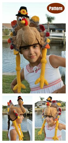 Turkey Hat Free Crochet Patterns and Paid Crochet Beanies Free Pattern, Teddy Bear Clothes Patterns, Purse Design Ideas, Thanksgiving Crochet Patterns, Crochet Christmas Hats