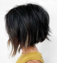 Shaggy A Line Bob, Aline Shaggy Bob, Razor Bob Haircut Choppy Layers, Choppy A Line Bob, Choppy Inverted Bob Hairstyles, Long Inverted Bob With Bangs, Short Angled Bob, Short Inverted Bob With Bangs, Black Bob Hair