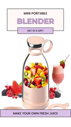 Mini Portable Blender: The Ultimate On-the-Go Juicer and Smoothie Maker! Fruit Juicer