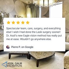 Our patients' trust is what keeps us going, helping us provide caring service and encouraging us to always do our best. 🤝💙✨

#AssilGaurEyeInstitute #LosAngeles #BeverlyHills #SantaMonica #EyeCare #VisionCorrection #EyeSurgery #Ophthalmology #EyeCare #EyeDoctor #EyeSurgeon I Have Done