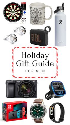 the holiday gift guide for men includes gifts, watches, and other personal care items