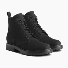 Comfortable Men's Plain Toe Lace-Up Boot in Beautiful Black Matte WeatherSafe™ Nubuck. Handcrafted with Storm Welt Construction Using the Highest Quality Materials. Shop Now For Free Shipping & Returns! Cork Bed, Dude Style, Boots Men Outfit, Thursday Boot Company, Boots Outfit Men, Black Boots Men, Thursday Boots, Hero Black, Xmas 2024