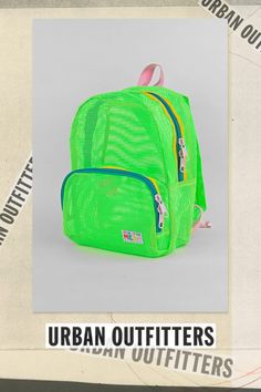 A great sporty style as a daily bag, beach buddy, or festival companion. This small backpack features a large front pocket with double zipper pull and main compartment. Super soft adjustable top loop & webbing. Content + Care Tear resistant 100% vinyl coated mesh Spot Clean Made in USA Size 13" height x 10" width x 4.5" main pocket depth, 1 lb 6" deep including front pocket | Mokuyobi Mesh Mini Backpack in Slime, Men's at Urban Outfitters Green Nylon Backpack With Zipper Pocket, Green Backpack With Zipper Pocket For Outdoor Activities, Green Backpack For Outdoor Activities With Zipper Pocket, Sporty Green Backpack For Everyday Use, Casual Mesh Backpack For Everyday Use, Casual Mesh Backpack For Daily Use, Casual Everyday Mesh Backpack, Green Backpack With Water Bottle Pocket, Green Bags For Back To School Streetwear