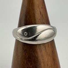 Vintage Diamond Sterling Silver Wide Statement Ring, UK Size M1/2, US Size 61/4, EU Size 52, Stamped 925, Band Max Width 8.8mm, Weight 4.53 Grams, Lovely Condition Silver Diamond Cut Signet Ring, Modernist Anniversary Signet Ring, Vintage Diamond, Statement Ring, Rings Statement, Sterling Silber, Statement Rings, Beauty Book, Jewelry Rings