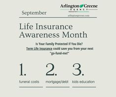 an ad for the life insurance awareness month, with text that reads 1 2 3