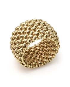 Make a statement with a beautiful woven gold ring from Bloomingdale's Made in Italy collection, crafted with solid 14-karat yellow gold links for an intricate, elegant design that can be dressed up and down. Woven Ring, Exclusive Jewelry, Affordable Jewelry, Art Deco Jewelry, Chain Ring, Pandora Jewelry, Intricate Designs, Ring Verlobung, Bling Bling