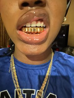 18K Gold Plated Grillz ( 8 Top Teeth, 8 Bottom Teeth ) It can't be denied grillz are quickly becoming the most popular item in the hip hop jewelry scene. It's more than just gold in your mouth it's a trendy statement about a culture we represent. Be part of a jewelry trend that isn't going away anytime soon. Product Details: 18K Gold Plated with stainless steel base metal Gold plated 5 times for long lasting durable shine Cubic Zirconia Diamonds * Comes with silicone gel insert that will mold to Grillz Teeth Female, Men Grillz, Grillz For Females, Rose Gold Grillz, Grillz Men, Grillz Silver, Bottom Grill, Pretty Teeth, Silver Grillz