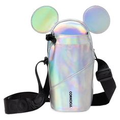 Keep your pockets light, hands free and style on point with this Mickey Mouse Sling Bag by Corkcicle. Created in celebration of Disney's 100th anniversary, this sleek and chic iridescent crossbody carry-all features Mickey Mouse ears and is perfect for essentials like your favorite Corkcicle Canteens, cash, cards, phone and keys. 40 Oz Water Bottle, Water Bottle Sling, Canteen Water Bottle, Corkcicle Canteen, Mickey Mouse Silhouette, Bottle Sling, Water Bottle Carrier, Mickey Mouse Ears, Bottle Carrier