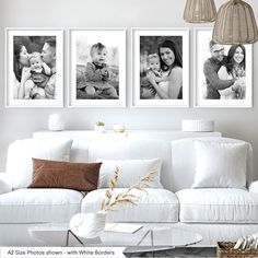 Custom Gallery Wall Prints - Set of 4 | Photo Prints, Posters, Stretched Canvas, or Framed Photo Prints. Photo Frame Wall Ideas Bedroom, Wall Decor With Photo Frames, Wall With Black And White Photos, Photo Frame Wall Ideas, Display Family Pictures On Wall, Photo Wall Frame Ideas, Picture Frames On The Wall Ideas, Wedding Photos Framed Wall Display Ideas, Wedding Photos On Wall