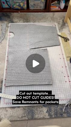 a video demonstrating how to cut out templates for quilts on the floor with scissors and tape