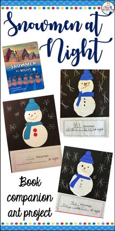 snowman night book companion and project for kids to make with their own handprints