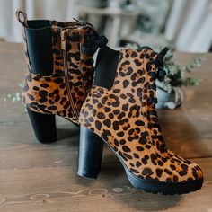 Suede Leopard Heeled Boots – Velvet Noire Boutique Victoria Fashion, Leopard Heels, Wide Heels, Zipper Detail, Fall And Winter, Spice Up, Winter Wardrobe, Spice Things Up, Heeled Boots