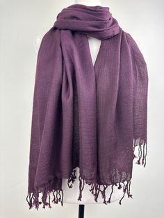 "This is a light weight all season wool shawl. This versatile shawl can be used to dress up an outfit for a special evening, as wedding favors, travel wrap or as a neck scarf in the winter. Easy to carry anywhere, perfect for when you need it at a restaurant or at the office in air conditioning or a cool summer evening. Effortlessly give a dress a new look by simply adding this shawl. A must have when you travel! Measures 26\"Wide x 74\"Long COLOR MATCHING/ACURACY The color is very close however Formal Shawl, Pant Outfits, Travel Wrap, Bridal Cover Up, Purple Mauve, Scarf Outfit, Eggplant Purple, Wool Shawl, Pashmina Shawl